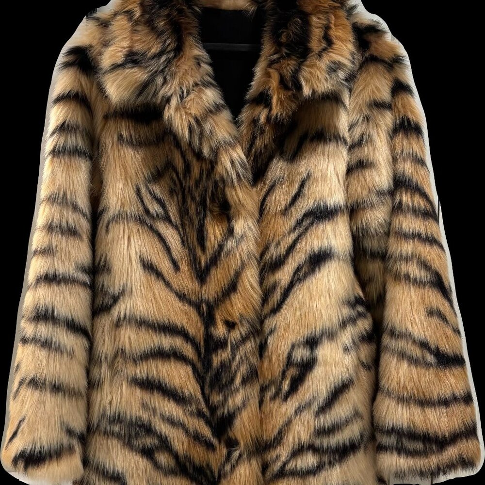 "Fabulous Furs" Tiger Faux Fur Coat Size Small